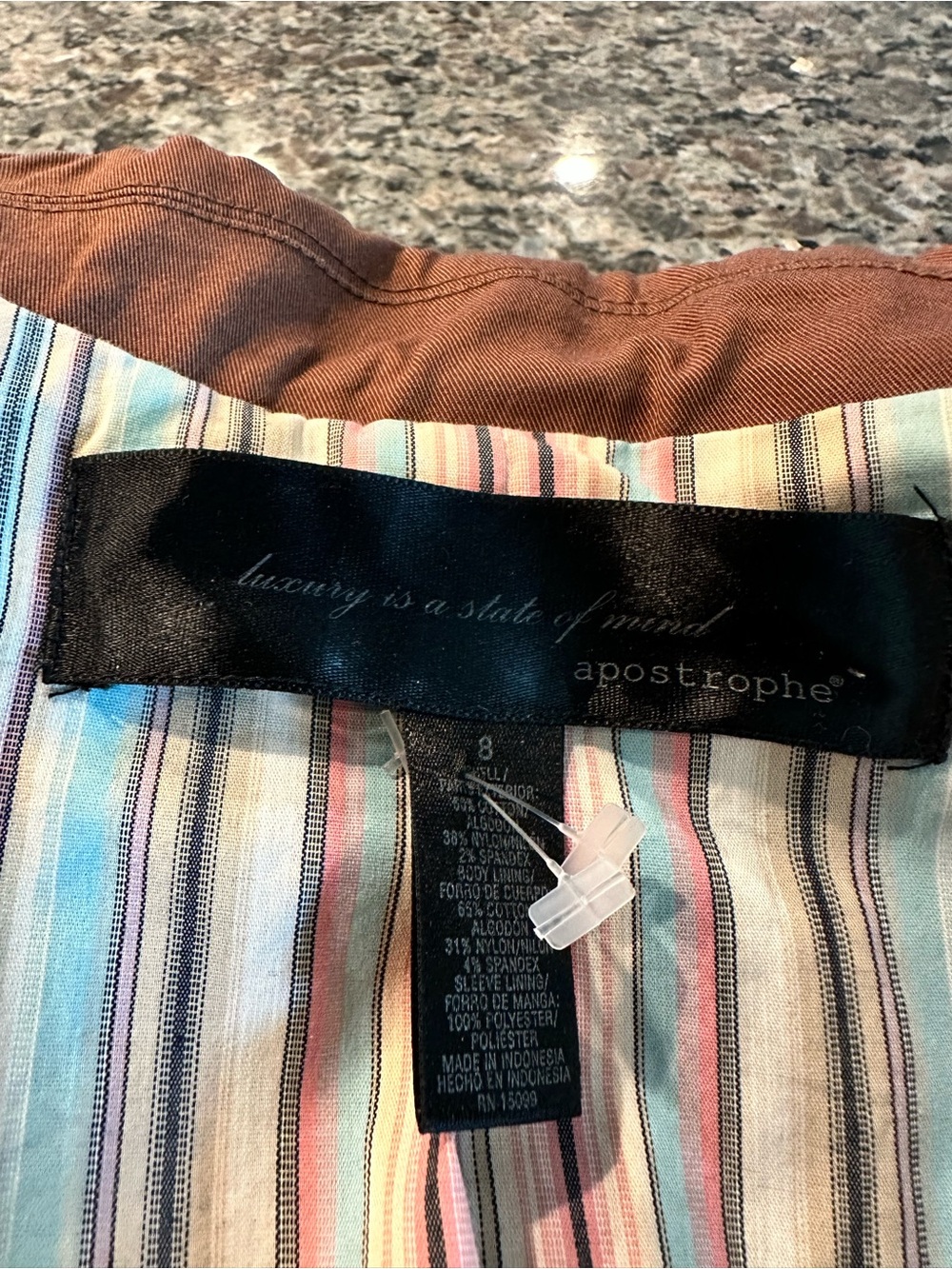 Apostrophe Brown Button Jacket - Picture 3 of 4